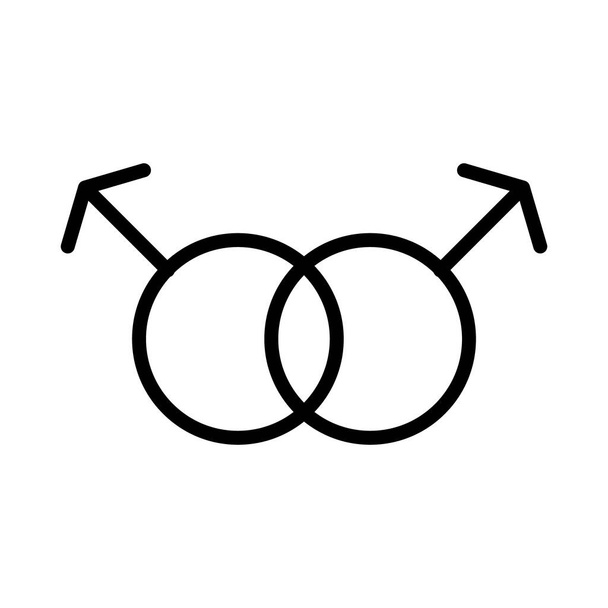 sexual orientation concept, gay symbol icon, line style - ベクター画像