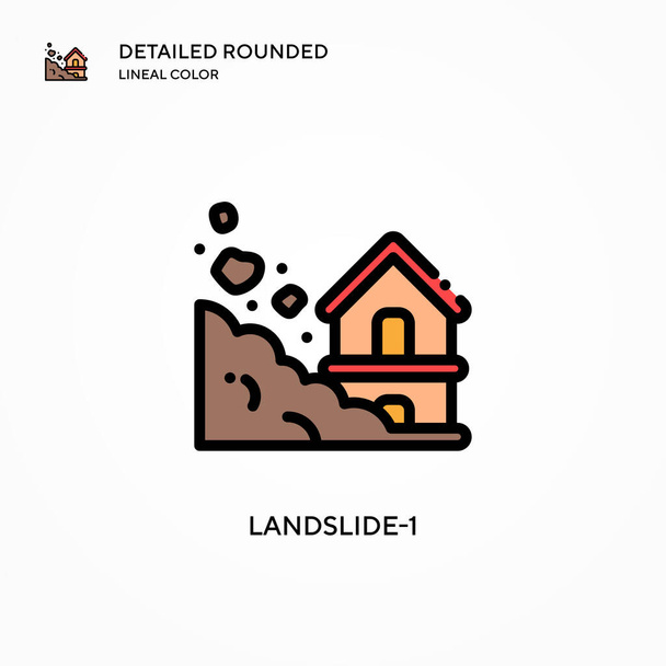 Landslide-1 vector icon. Modern vector illustration concepts. Easy to edit and customize. - Vector, Image