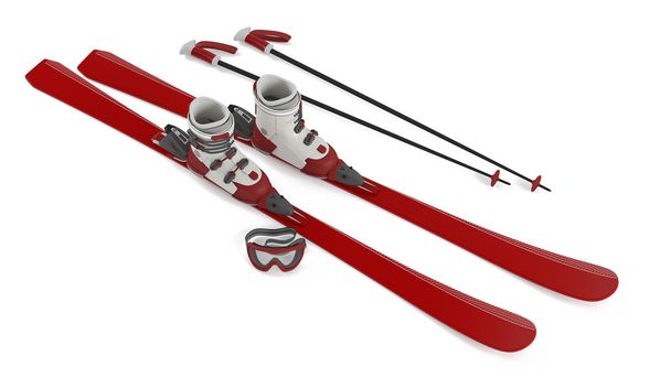 lyžařské červené izolované horní - Fotografie, Obrázek