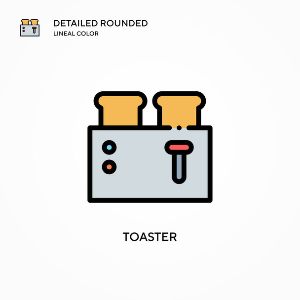 Toaster-Vektor-Symbol. Moderne Konzepte zur Vektorillustration. Einfach zu bearbeiten und anzupassen. - Vektor, Bild