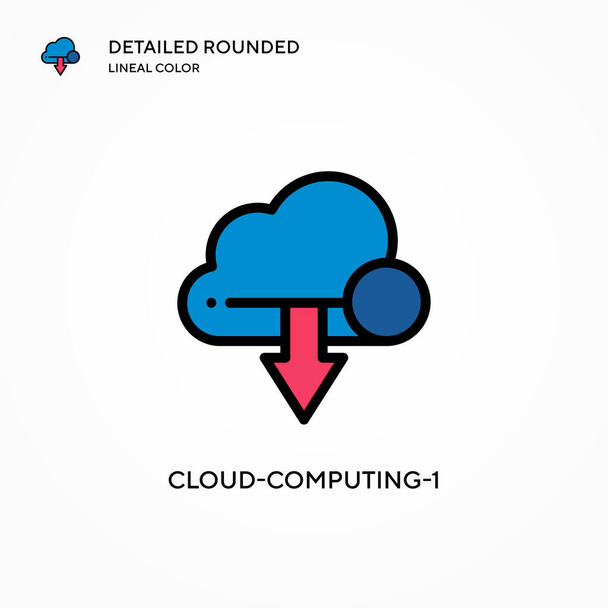 Cloud-Computing-1ベクトルアイコン。現代のベクトル図の概念。編集とカスタマイズが簡単. - ベクター画像