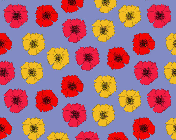 Hand drawn gerbera flower pattern Illustration - Vector, Image