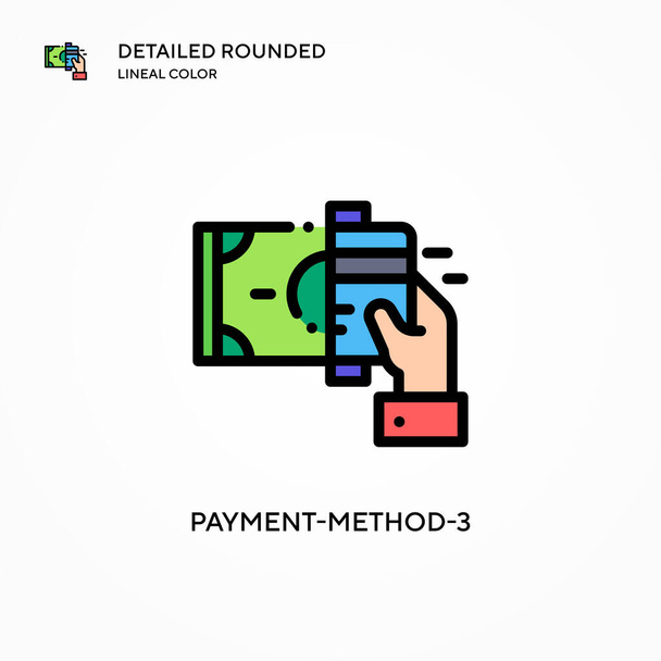 payment-method-3ベクトルアイコン。現代のベクトル図の概念。編集とカスタマイズが簡単. - ベクター画像