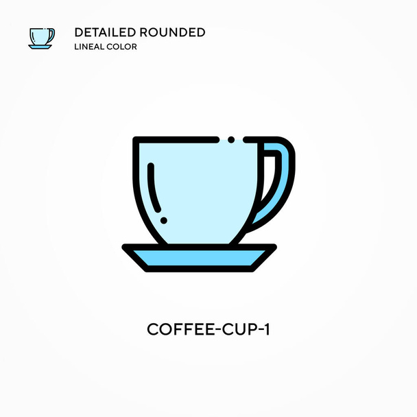 Vektorová ikona Coffee-cup-1. Moderní vektorové ilustrační koncepce. Snadno upravitelná a přizpůsobitelná. - Vektor, obrázek
