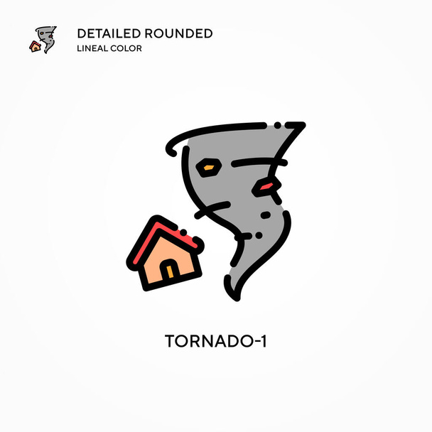 Icona vettoriale Tornado-1. Concetti moderni di illustrazione vettoriale. Facile da modificare e personalizzare. - Vettoriali, immagini