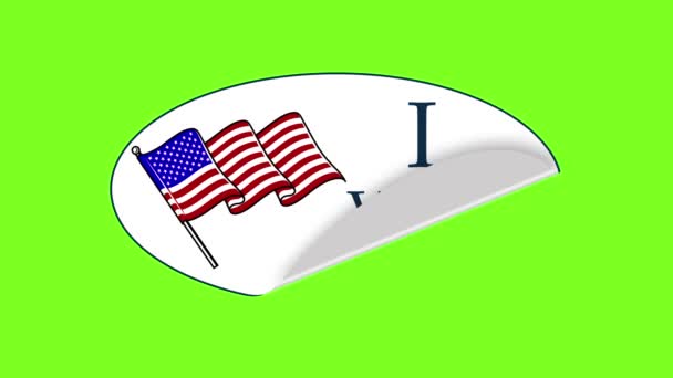 Ik heb gestemd sticker animatie op groen scherm, verkiezingsregistratie, verkiezingsdag - Video
