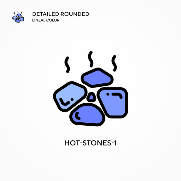 Hot-stones-1 vector icono. Conceptos modernos de ilustración vectorial. Fácil de editar y personalizar. - Vector, Imagen