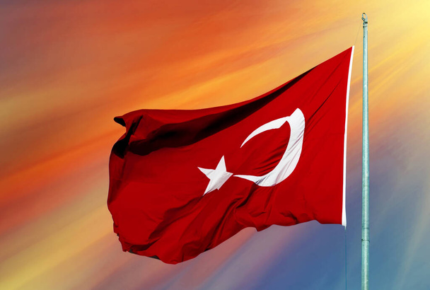 Turkin lippu varastossa kuva - Valokuva, kuva