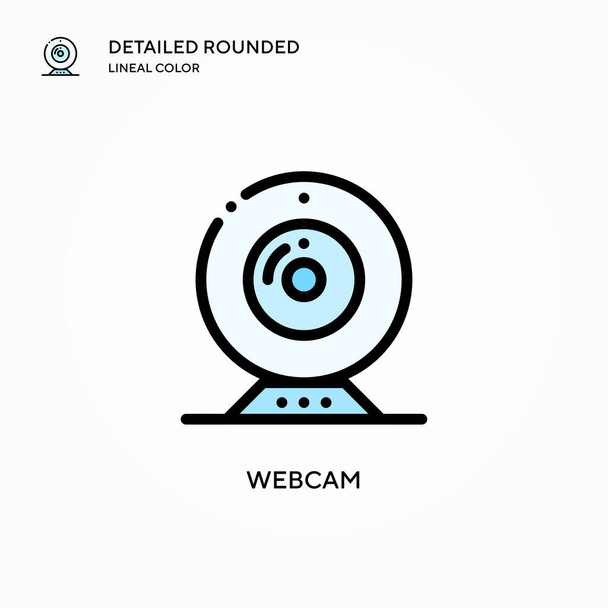 Webcam vektör simgesi. Modern vektör illüstrasyon kavramları. Düzenlemesi ve kişiselleştirmesi kolay. - Vektör, Görsel