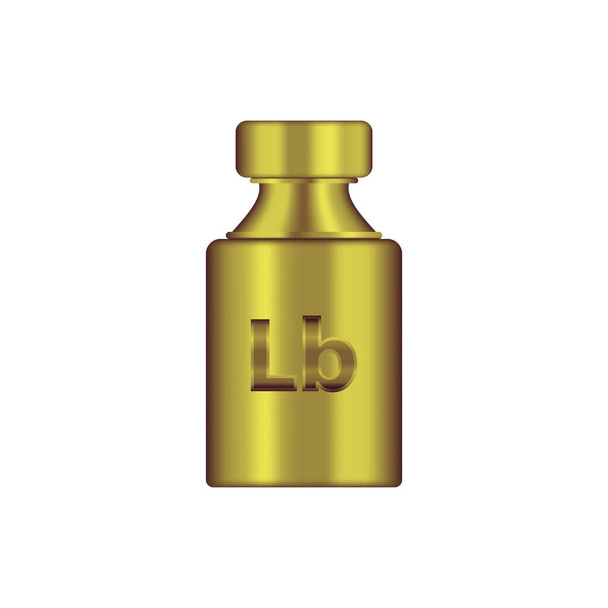 lb Gewicht Masse goldenes Metall realistischer Vektor - Vektor, Bild