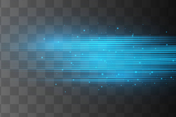 Abstract blue laser beam. Transparent isolated on black background. Vector illustration.the lighting effect.floodlight directional - Vector, Image