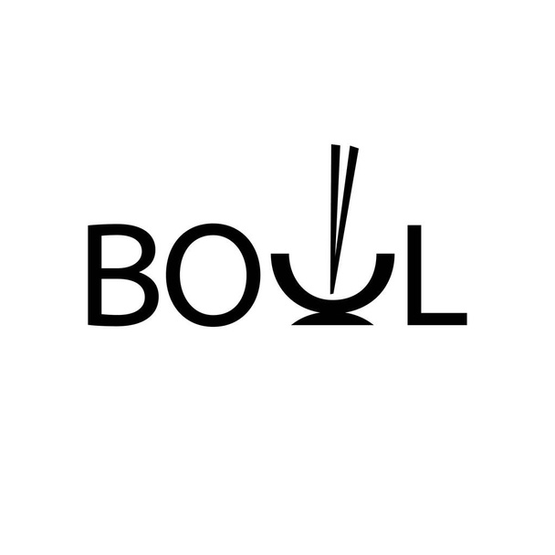 BOWL logo for ramen, ramyeon, noodle, rice bowl restaurant logo design vector - Vector, Image