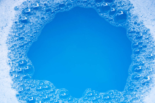 Quadro feito de bolha de espuma detergente. Vista superior - Foto, Imagem