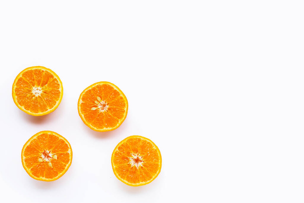 Oranges on white background. Copy space - Foto, Bild
