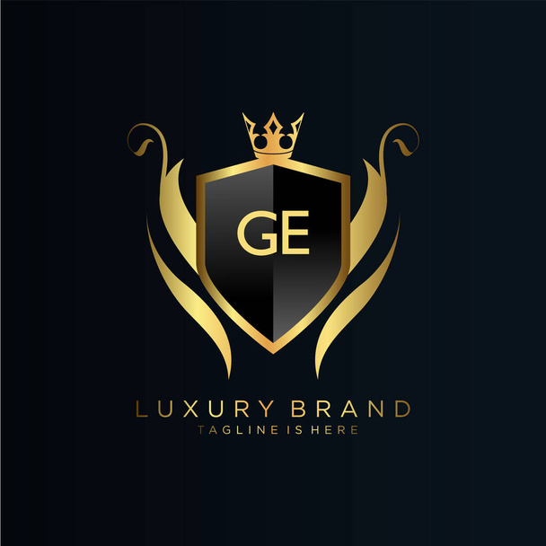 Letter Initial with Royal Template.elegant with crown logo vector, Creative Lettering Logo Εικονογράφηση διάνυσμα - Διάνυσμα, εικόνα