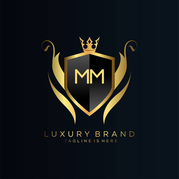 Monogram Mm Luxury Crown Logo, Creative Feminine Mm m m Logo