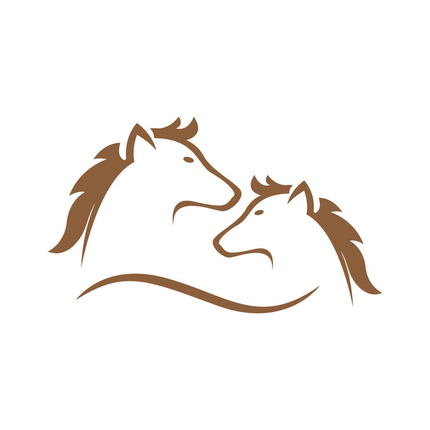 Pferdekopf Logo Design Stolz und Schönheit Zeichen Symbol Vector Illustration - Vektor, Bild