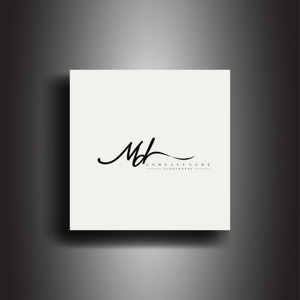 MD İmza Biçimi monogramı. Kaligrafi harf simgesi ve el yazısı vektör sanat tasarımı - Vektör, Görsel