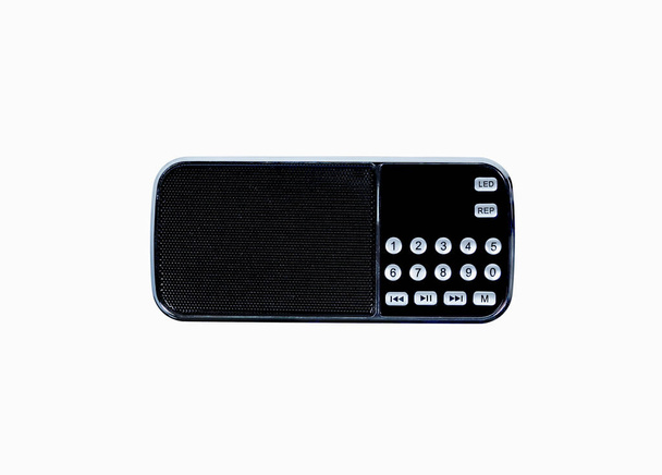alto-falante Bluetooth preto isolado no fundo branco, caminho de recorte - Foto, Imagem