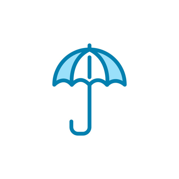 Illusztrációs vektor grafikus esernyő ikon. Alkalmas védelem, biztonság, éghajlat, anti-vírus, biztosítás, pihenés, rekreáció stb. - Vektor, kép