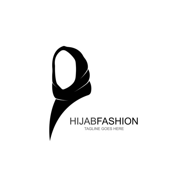 Muszlimah hidzsáb Logó sablon vektor illusztráció tervezés - Vektor, kép