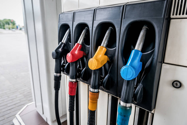 Car refueling, various types of fuel. Gas station - Fotografie, Obrázek