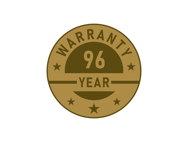 96 jaar garantie gouden badges geïsoleerd op witte achtergrond. Garantielabel - Vector, afbeelding