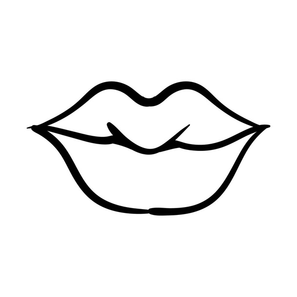 sexi mouth pop art line style icon - Vecteur, image