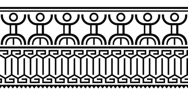 Maori polynesian tattoo border tribal sleeve seamless pattern vector with human. Bracciale samoano disegno del tatuaggio braccio anteriore o piede con figura di un uomo. Braccialetto tatuaggio tribale. - Vettoriali, immagini