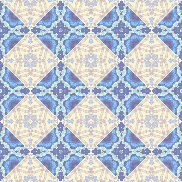 Abstraktes Muster. Quadratische ornamentale regelmäßigen Hintergrund. Nahtloses Muster. Vintage Mosaikmuster. - Foto, Bild