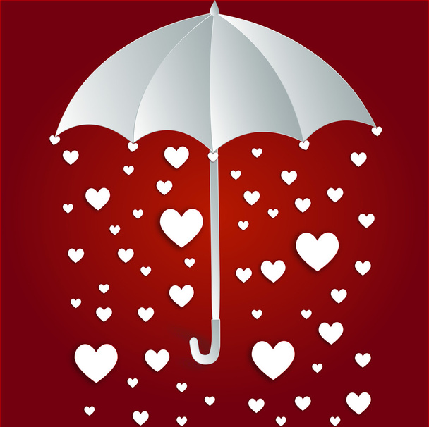 Hearts rain through umbrella - Fotoğraf, Görsel