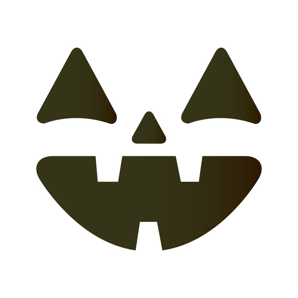 halloween visage citrouille avec trois dents emoji icône - Vecteur, image