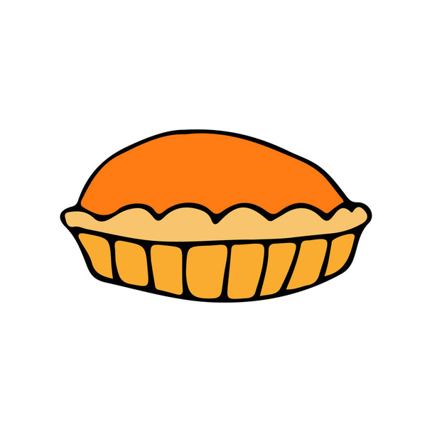 Ikona plochého jablečného koláče ve vektoru Ilustrace jablečného koláče ve vektoru - Vektor, obrázek