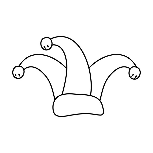 шляпа шута день икона стиля аксессуары линии - Вектор,изображение