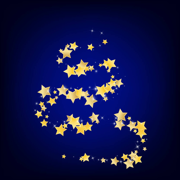 Yellow Effect Stars Vector Blue Background.  - Vector, Image