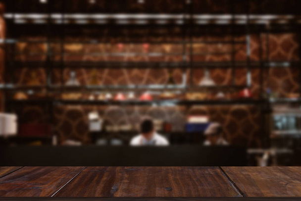 restaurant keuken bar teller interieur wazig achtergrond - Foto, afbeelding