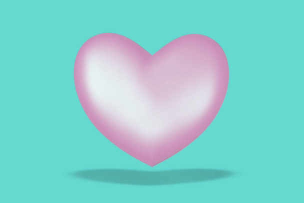 Valentine serce z cieniem w 3D Ilustracja - Zdjęcie, obraz