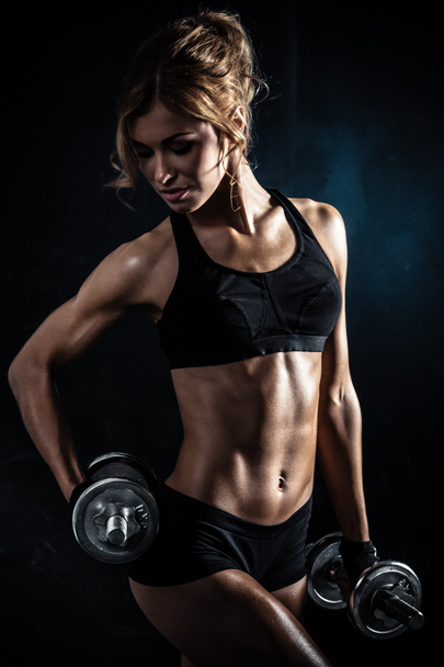 Fitness with dumbbells - Photo, Image