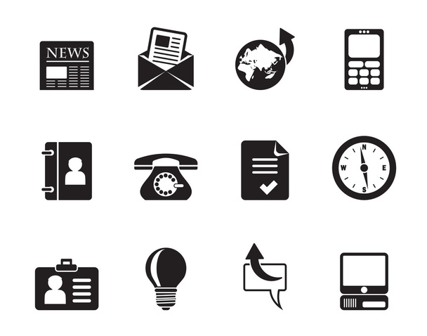 Silhouette Business and office icons - Vector, Image