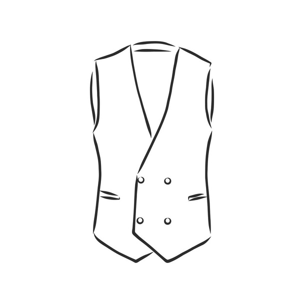 Waistcoat vector sketch icon isolated on background. Hand drawn Waistcoat icon. Waistcoat sketch icon for infographic, website or app. - Vector, imagen