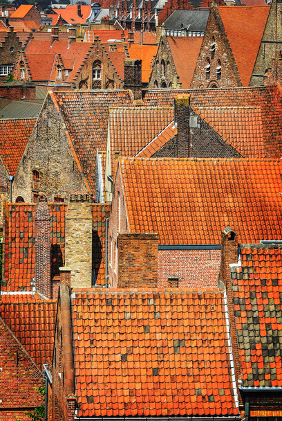 régi narancssárga háztetőkön történelmi részlete - Fotó, kép