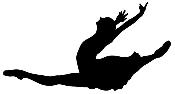 Ballet jump silhouette - Vector, Image