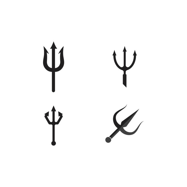 trident logo icon template illustrstion design - Vector, Image