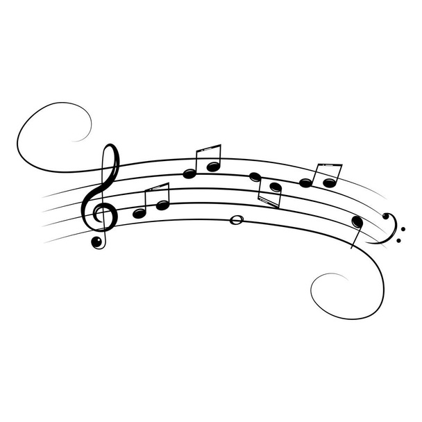 Elemento de diseño musical, notas musicales, símbolos, ilustración vectorial. - Vector - Vector, imagen