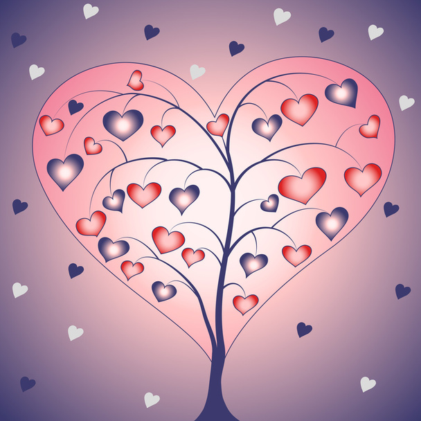 heart shaped tree - Вектор,изображение