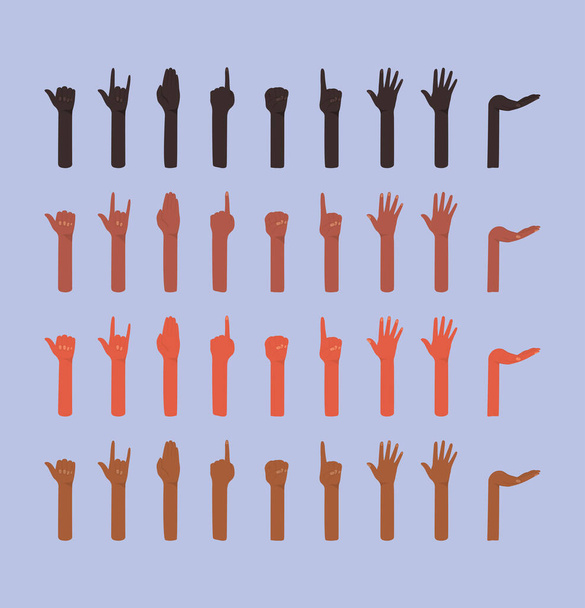 diversity of skin hands vector design - Vector, Image