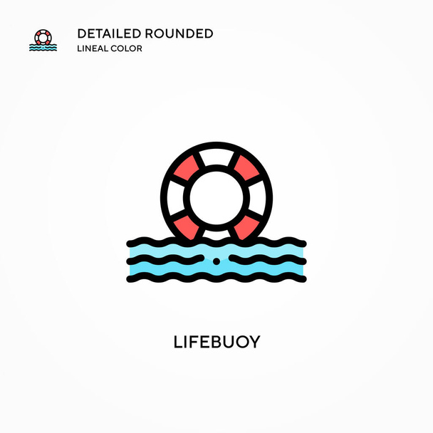Lifebuoy vector icon. Современные векторные иллюстрации. Простота редактирования и хранения. - Вектор,изображение