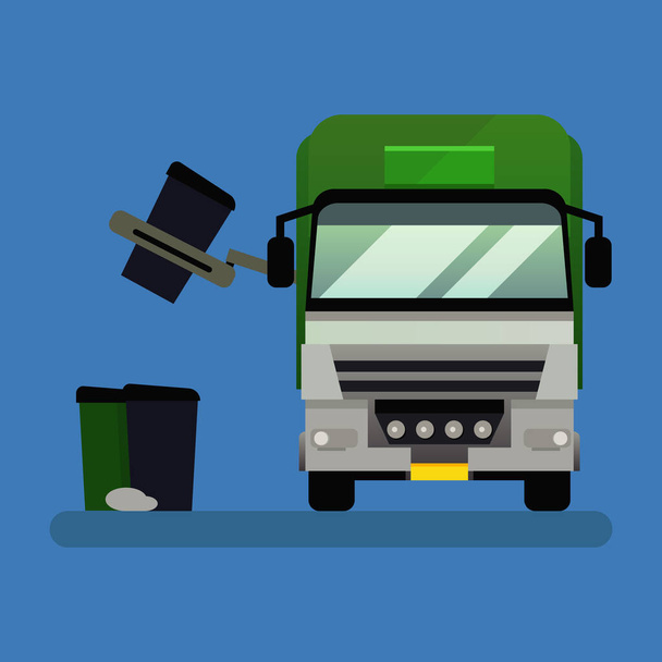 Illustrazione vettore camion della spazzatura. - Vettoriali, immagini