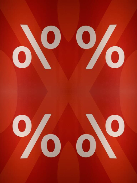 белые цифры 30-процентный знак на ярко-красном фоне изменения и конструкции - Фото, изображение