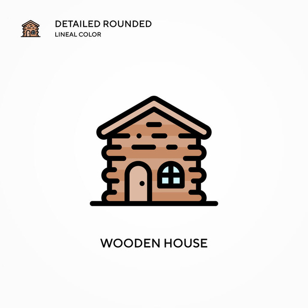 Wooden house vector icon. Modern vector illustration concepts. Easy to edit and customize. - Vector, Image
